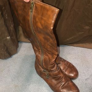 Brown riding boots